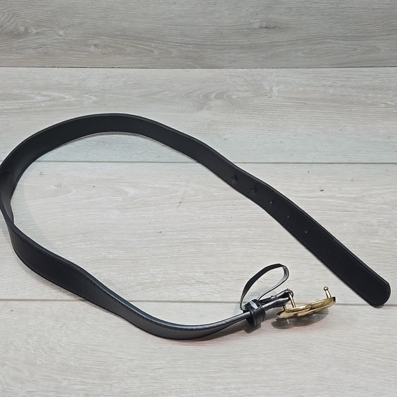 Gucci Women Black Leather Belt with Interlocking Gold Double-G Buckle main image 4